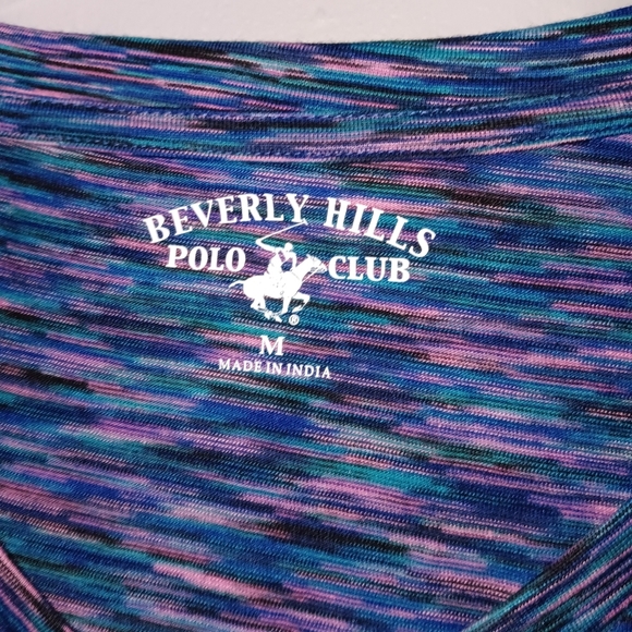 Beverly hills women's athletic top size M short sleeve multi-color pink and blue - Picture 4 of 4